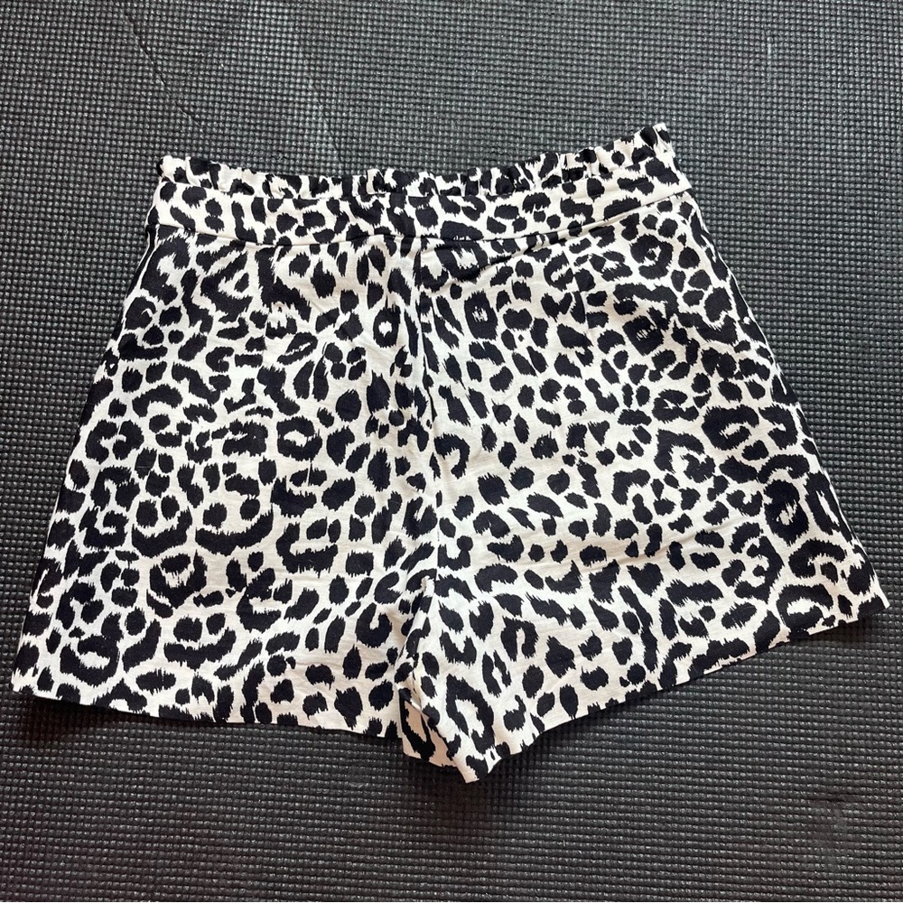 J. Crew high waisted black and white animal print shorts Sz 0